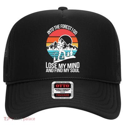 Into The Forest I Go High Crown Mesh Back Trucker Hat