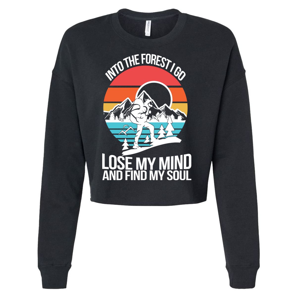 Into The Forest I Go Cropped Pullover Crew