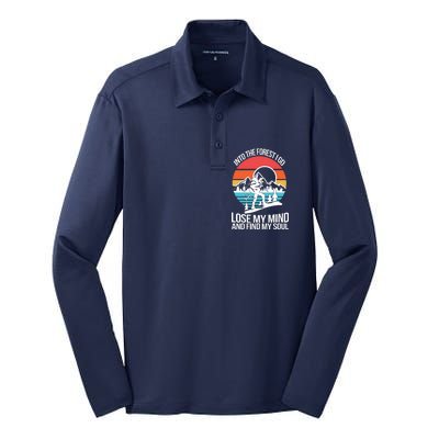 Into The Forest I Go Silk Touch Performance Long Sleeve Polo