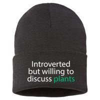 Introverted But Willing To Discuss Plants Sustainable Knit Beanie