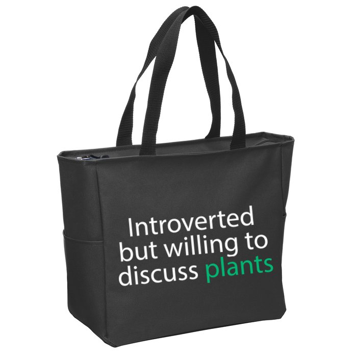 Introverted But Willing To Discuss Plants Zip Tote Bag