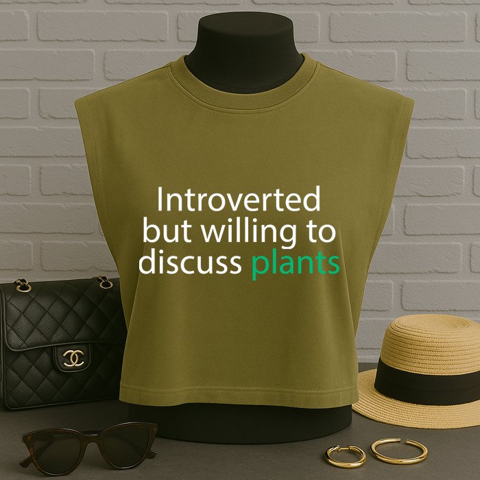 Introverted But Willing To Discuss Plants Garment-Dyed Women's Muscle Tee