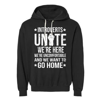 Introverts Unite Garment-Dyed Fleece Hoodie