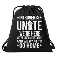 Introverts Unite Drawstring Bag