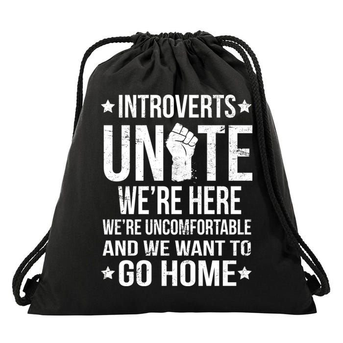 Introverts Unite Drawstring Bag