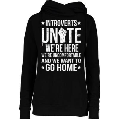 Introverts Unite Womens Funnel Neck Pullover Hood