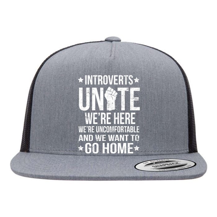 Introverts Unite Flat Bill Trucker Hat