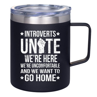 Introverts Unite 12oz Stainless Steel Coffee Mug