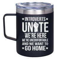 Introverts Unite 12oz Stainless Steel Coffee Mug