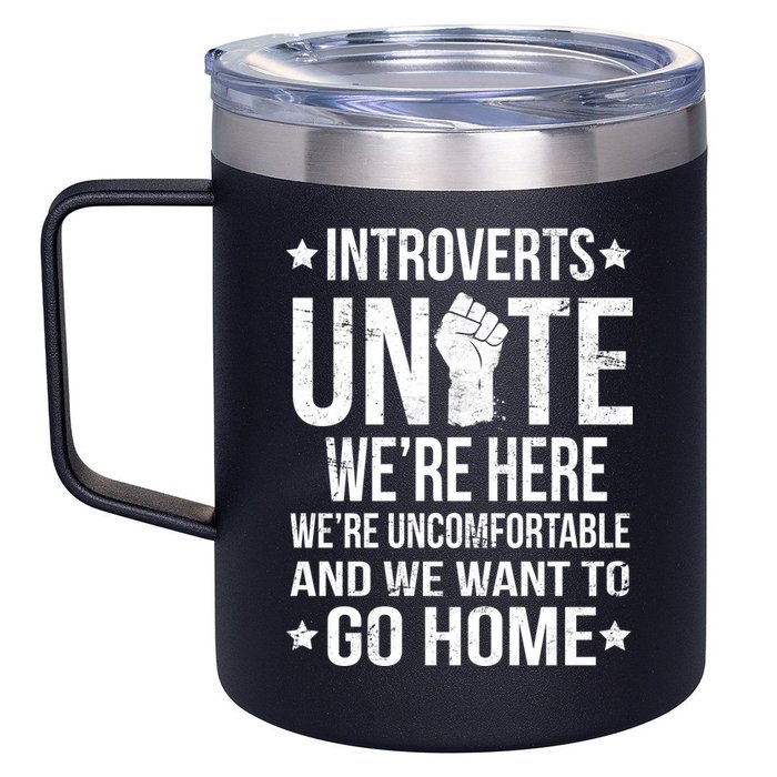 Introverts Unite 12oz Stainless Steel Coffee Mug