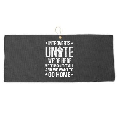 Introverts Unite Large Microfiber Waffle Golf Towel