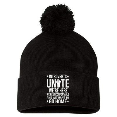 Introverts Unite Pom Pom 12in Knit Beanie