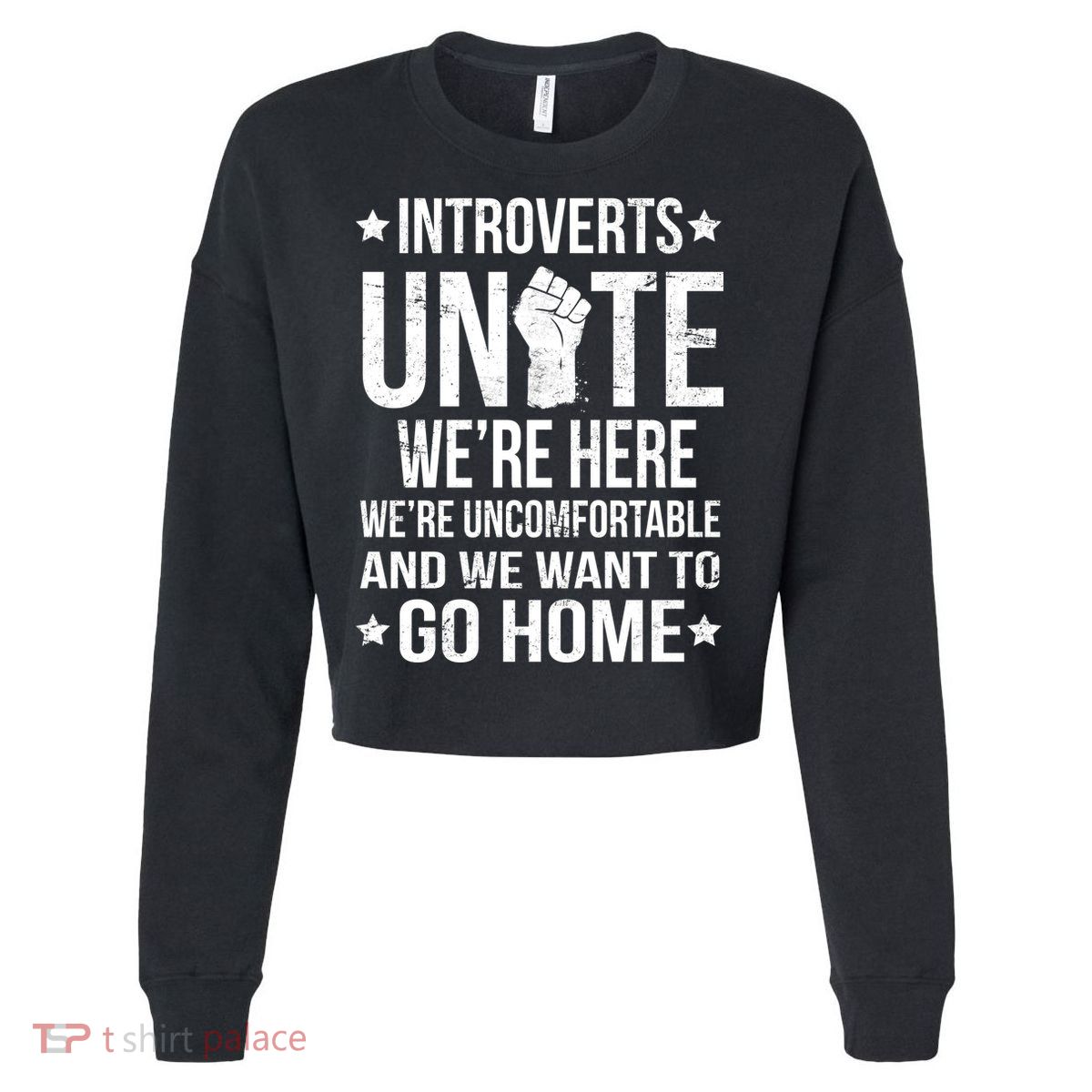 Introverts Unite Cropped Pullover Crew