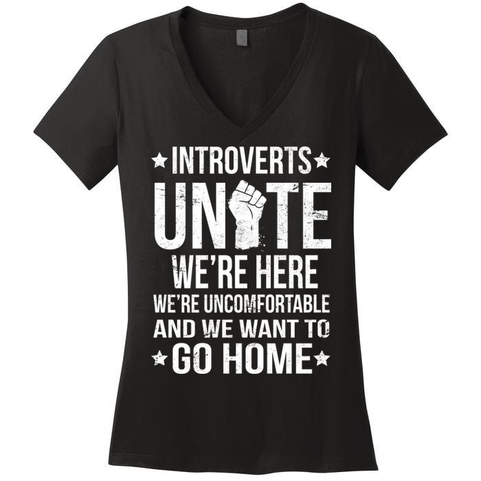 Introverts Unite Women's V-Neck T-Shirt