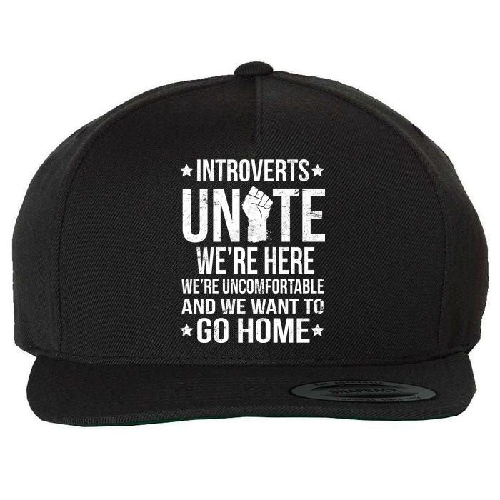 Introverts Unite Wool Snapback Cap