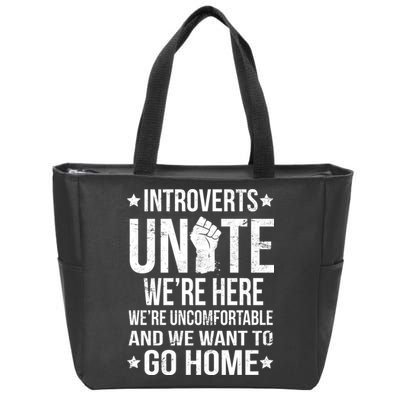 Introverts Unite Zip Tote Bag