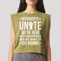 Introverts Unite Garment-Dyed Women's Muscle Tee