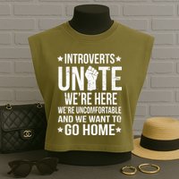 Introverts Unite Garment-Dyed Women's Muscle Tee