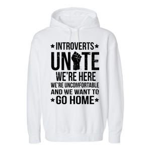 Introverts Unite Garment-Dyed Fleece Hoodie