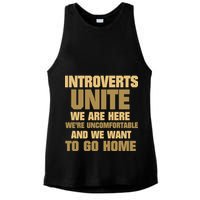Introverts Unite We Want To Go Home Ladies PosiCharge Tri-Blend Wicking Tank