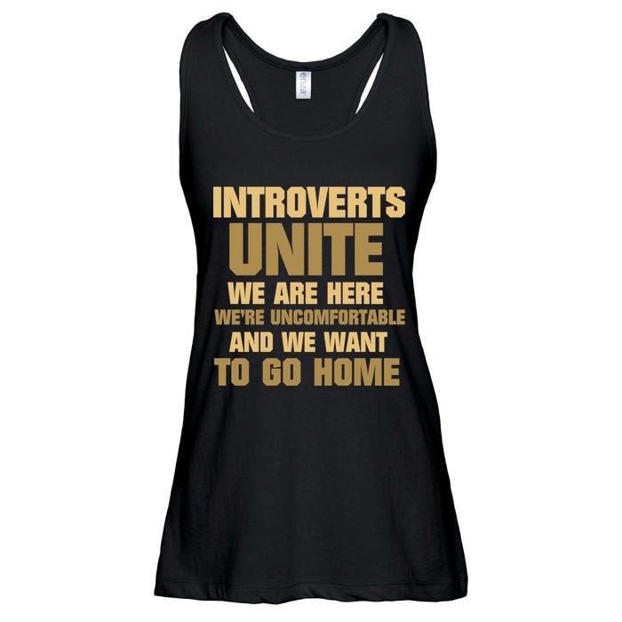 Introverts Unite We Want To Go Home Ladies Essential Flowy Tank