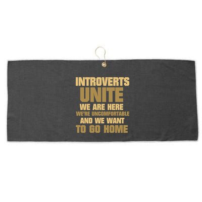 Introverts Unite We Want To Go Home Large Microfiber Waffle Golf Towel