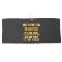 Introverts Unite We Want To Go Home Large Microfiber Waffle Golf Towel