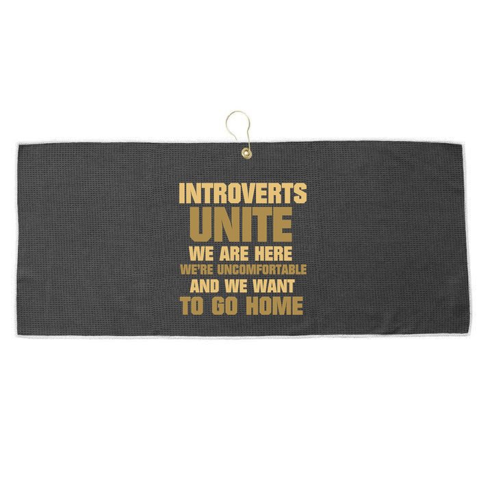 Introverts Unite We Want To Go Home Large Microfiber Waffle Golf Towel
