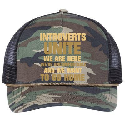 Introverts Unite We Want To Go Home Retro Rope Trucker Hat Cap