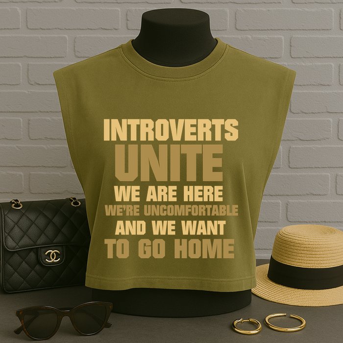 Introverts Unite We Want To Go Home Garment-Dyed Women's Muscle Tee