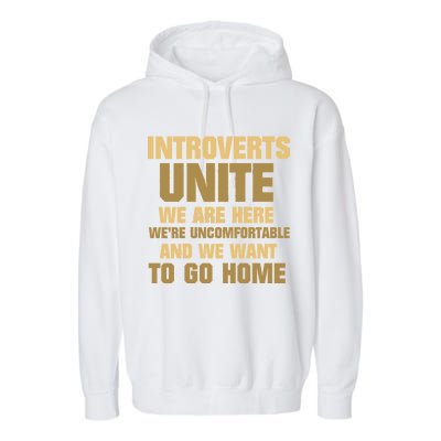 Introverts Unite We Want To Go Home Garment-Dyed Fleece Hoodie