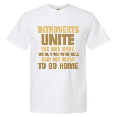 Introverts Unite We Want To Go Home Garment-Dyed Heavyweight T-Shirt