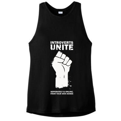 Introverts Unite Separately & Online Ladies PosiCharge Tri-Blend Wicking Tank