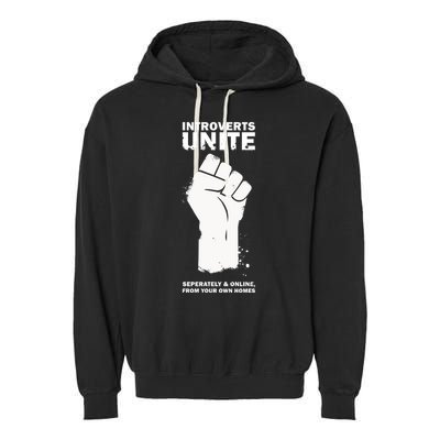Introverts Unite Separately & Online Garment-Dyed Fleece Hoodie