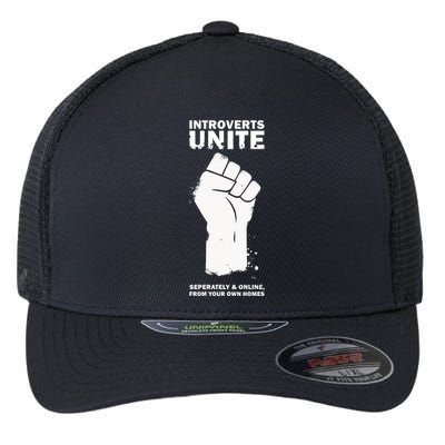 Introverts Unite Separately & Online Flexfit Unipanel Trucker Cap