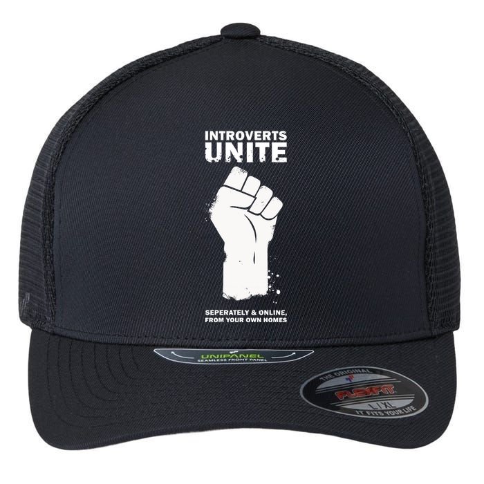 Introverts Unite Separately & Online Flexfit Unipanel Trucker Cap