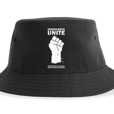 Introverts Unite Separately & Online Sustainable Bucket Hat