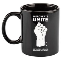 Introverts Unite Separately & Online 11oz C Handle Ceramic Mug