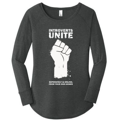 Introverts Unite Separately & Online Women's Perfect Tri Tunic Long Sleeve Shirt