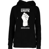 Introverts Unite Separately & Online Womens Funnel Neck Pullover Hood
