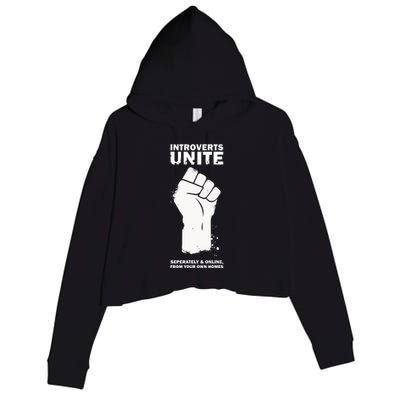 Introverts Unite Separately & Online Crop Fleece Hoodie