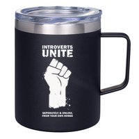 Introverts Unite Separately & Online 12oz Stainless Steel Coffee Mug