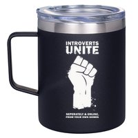 Introverts Unite Separately & Online 12oz Stainless Steel Coffee Mug