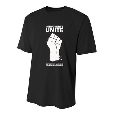 Introverts Unite Separately & Online Youth Performance Sprint T-Shirt