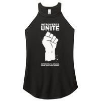 Introverts Unite Separately & Online Women's Perfect Tri Rocker Tank
