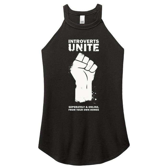 Introverts Unite Separately & Online Women's Perfect Tri Rocker Tank
