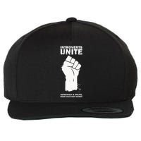 Introverts Unite Separately & Online Wool Snapback Cap