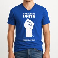 Introverts Unite Separately & Online V-Neck T-Shirt