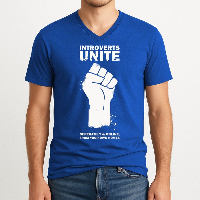 Introverts Unite Separately & Online V-Neck T-Shirt