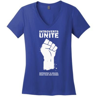 Introverts Unite Separately & Online Women's V-Neck T-Shirt